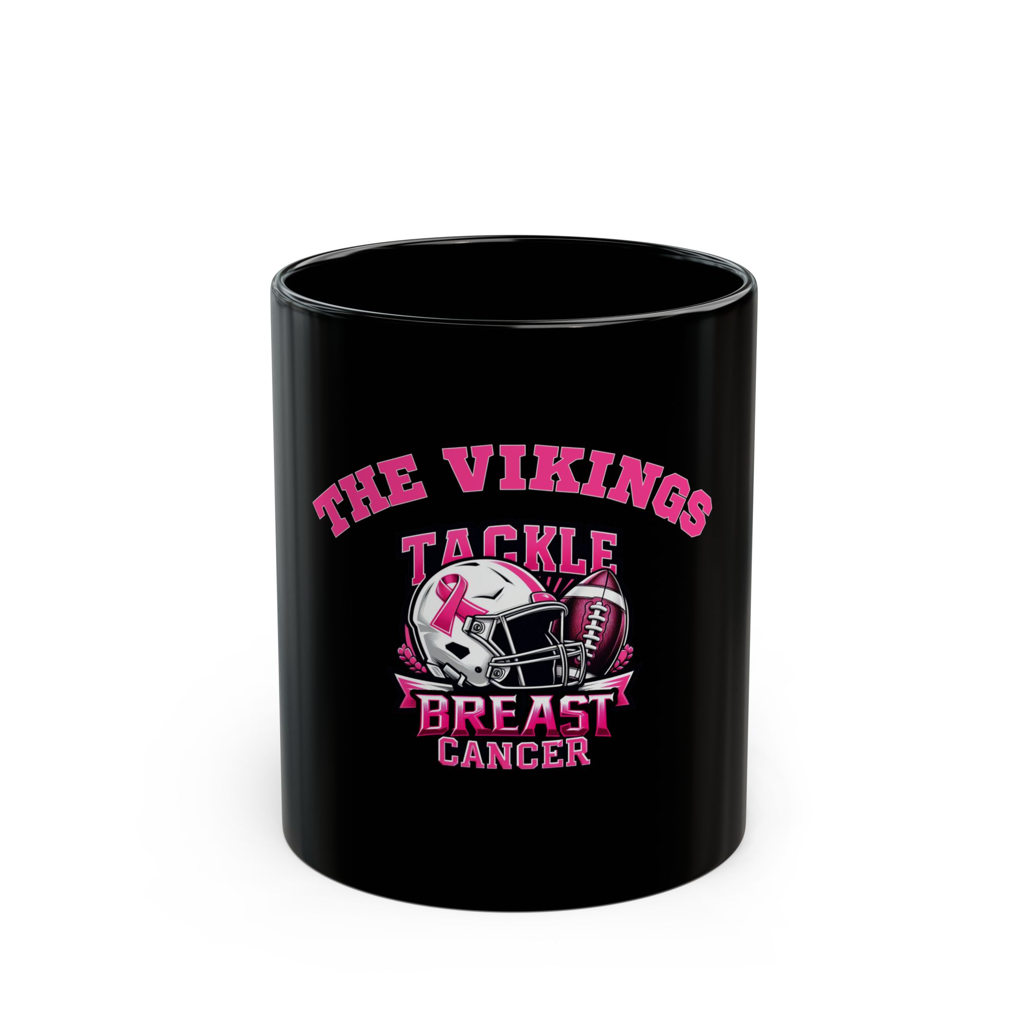 Custom Team "Tackle Breast Cancer" Mug| Breast Cancer Awareness, Breast Cancer Month, Gift for Family Members, Friends, Sports Fans, Charitable Fundraiser