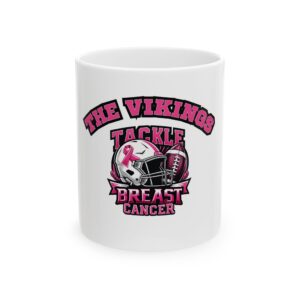 Custom Team "Tackle Breast Cancer" Mug| Breast Cancer Awareness, Breast Cancer Month,  Gift for Family Members, Friends, Sports Fans, Charitable Fundraiser
